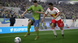 Clint Dempsey competing as a Sounder,,on FIFA 14